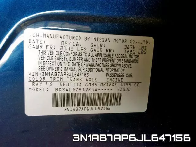 3N1AB7AP6JL647156 фото 2