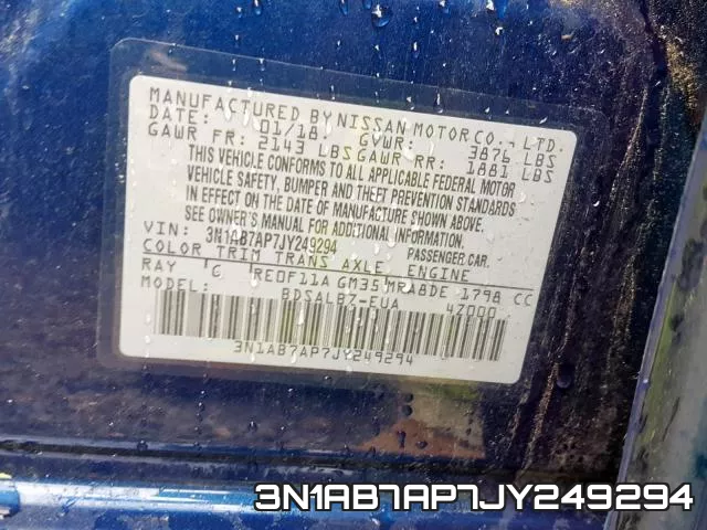 3N1AB7AP7JY249294 фото 2