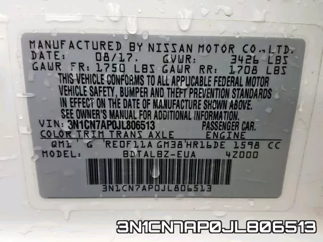 3N1CN7AP0JL806513 фото 2