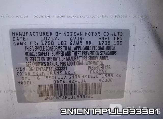 3N1CN7AP1JL833381 фото 10