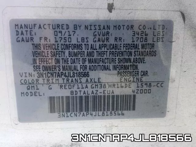3N1CN7AP4JL818566 фото 2