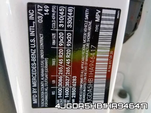 4JGDA5HB1HA946417 фото 2