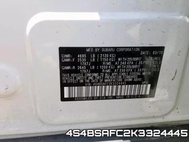 4S4BSAFC2K3324445 фото 2