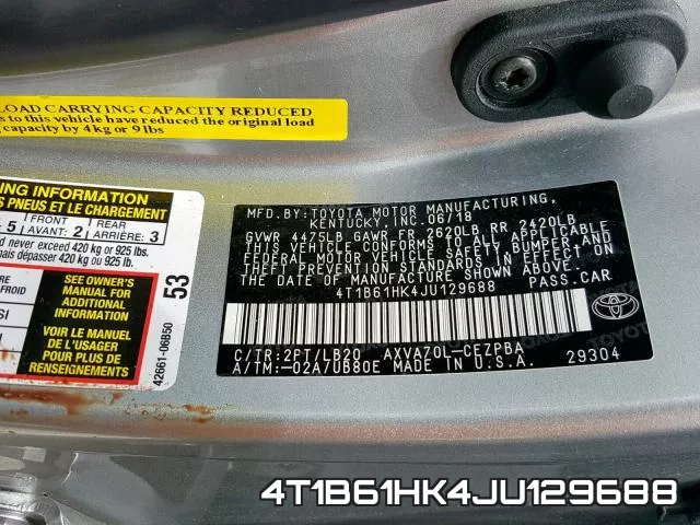 4T1B61HK4JU129688 фото 2