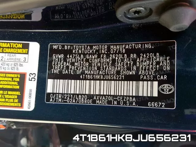 4T1B61HK8JU656231 фото 2
