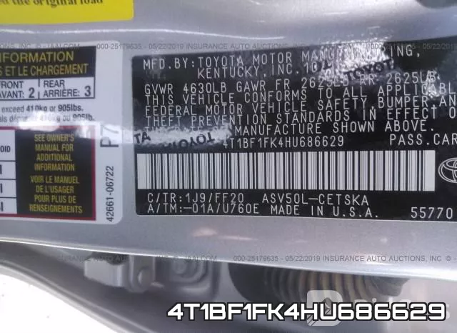 4T1BF1FK4HU686629 фото 10
