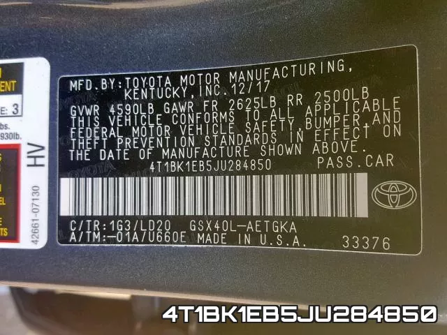 4T1BK1EB5JU284850 фото 2