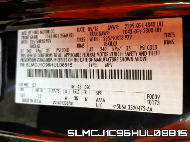 5LMCJ1C96HUL08815 фото 2