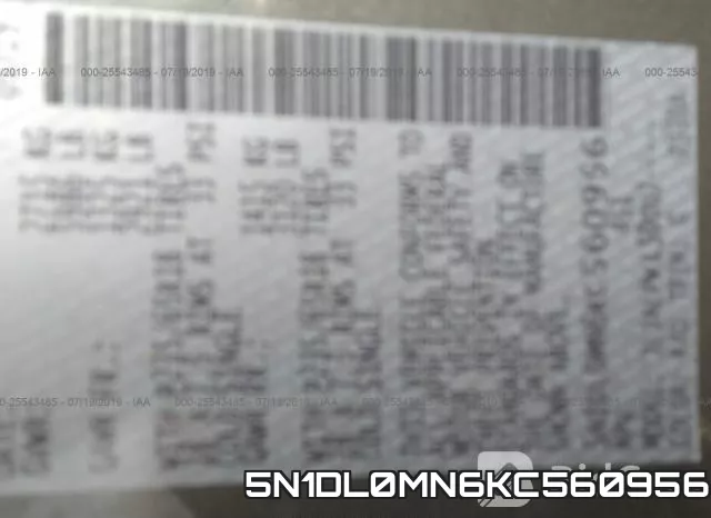 5N1DL0MN6KC560956 фото 10