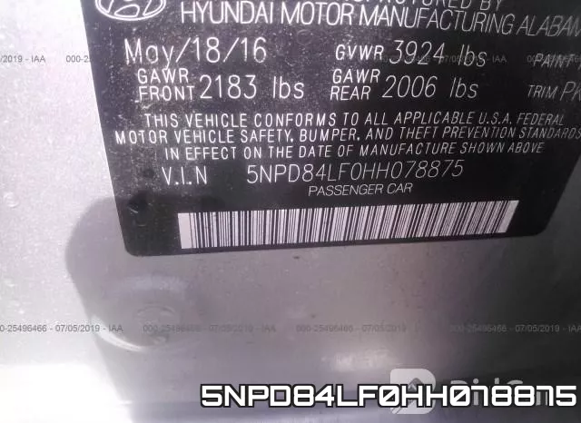 5NPD84LF0HH078875 фото 10