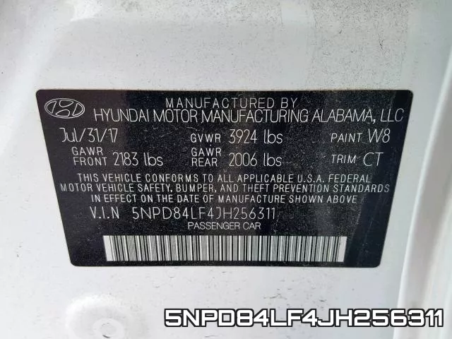 5NPD84LF4JH256311 фото 2