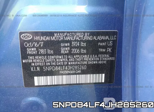 5NPD84LF4JH285260 фото 10