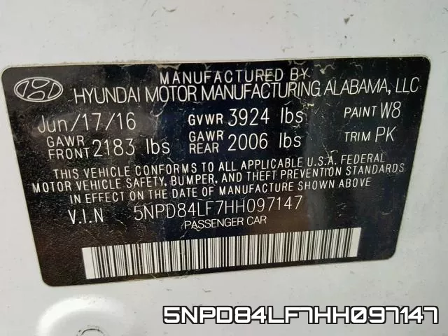 5NPD84LF7HH097147 фото 2