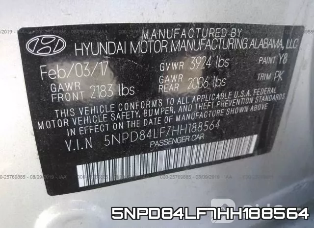 5NPD84LF7HH188564 фото 10