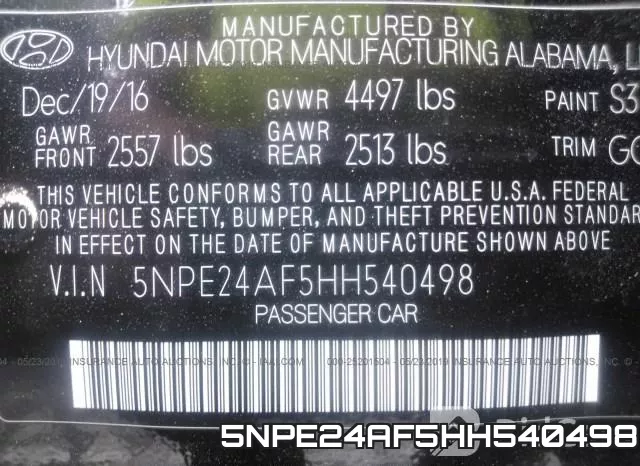 5NPE24AF5HH540498 фото 10