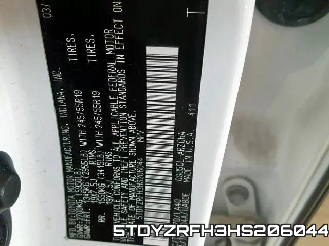 5TDYZRFH3HS206044 фото 2