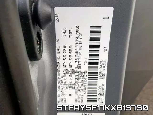 5TFAY5F17KX813730 фото 2