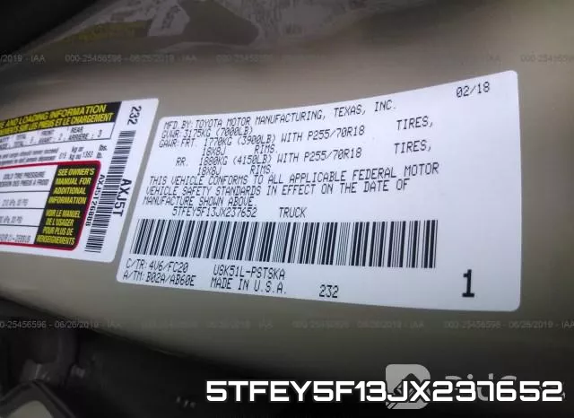 5TFEY5F13JX237652 фото 10