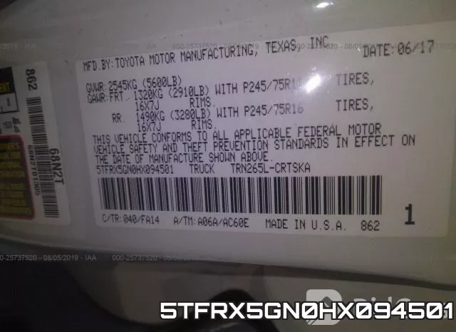 5TFRX5GN0HX094501 фото 10