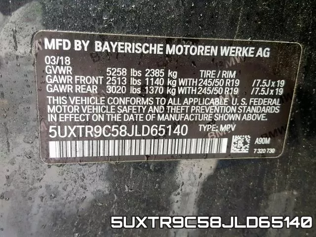 5UXTR9C58JLD65140 фото 2