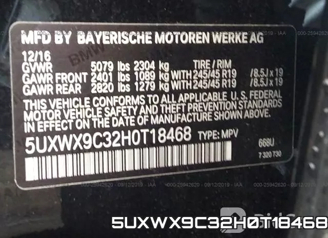 5UXWX9C32H0T18468 фото 10