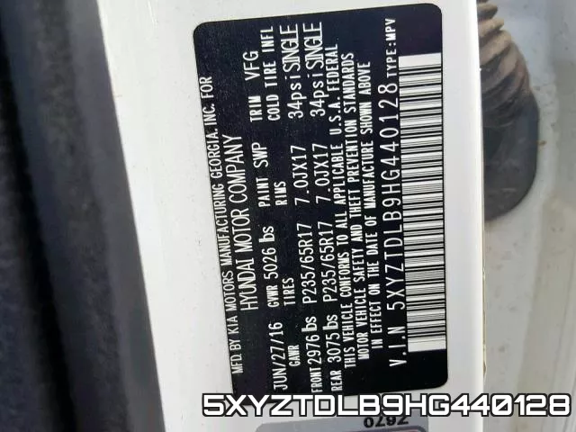 5XYZTDLB9HG440128 фото 2