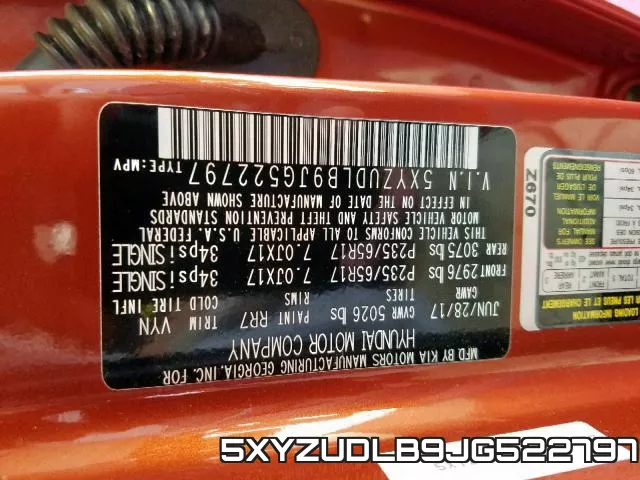 5XYZUDLB9JG522797 фото 2