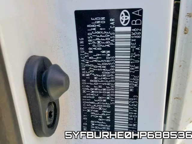 5YFBURHE0HP688536 фото 2