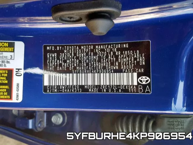 5YFBURHE4KP906954 фото 2