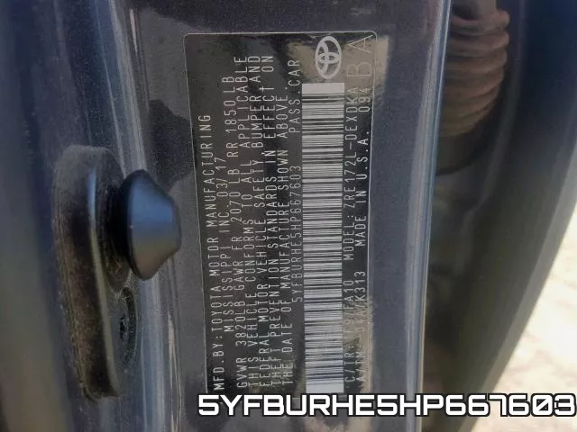 5YFBURHE5HP667603 фото 2
