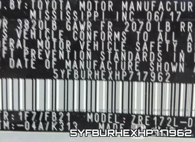 5YFBURHEXHP717962 фото 10