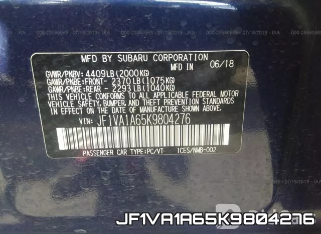 JF1VA1A65K9804276 фото 10