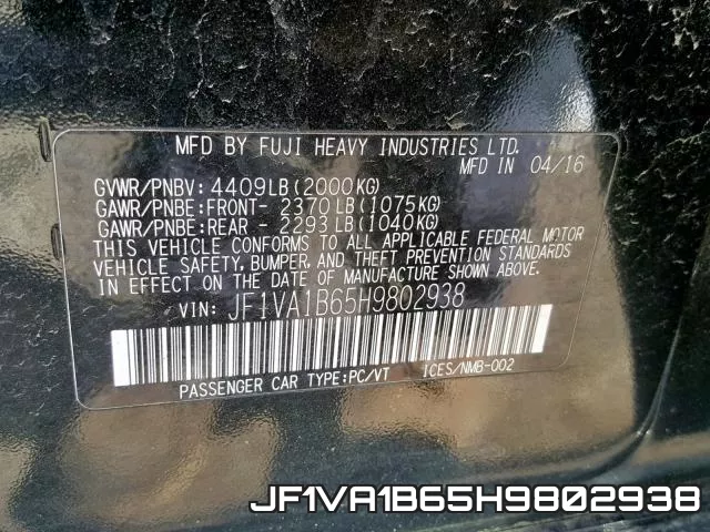 JF1VA1B65H9802938 фото 2