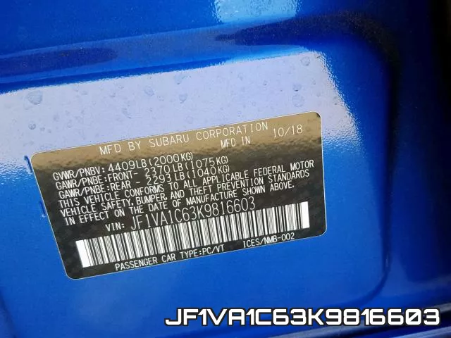 JF1VA1C63K9816603 фото 2