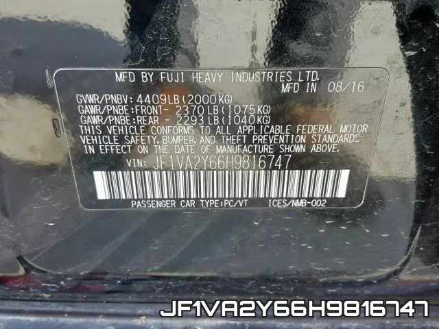 JF1VA2Y66H9816747 фото 2