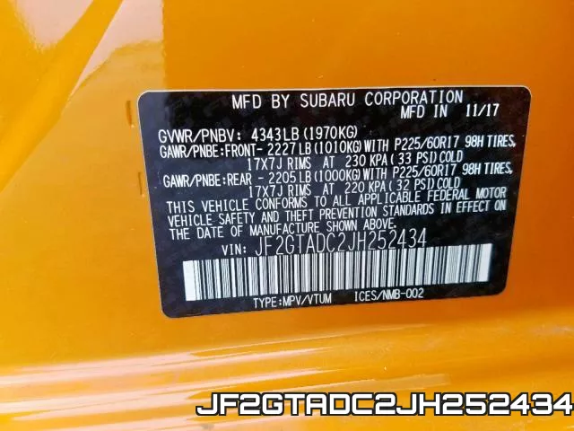 JF2GTADC2JH252434 фото 2
