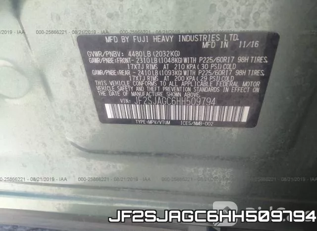 JF2SJAGC6HH509794 фото 10