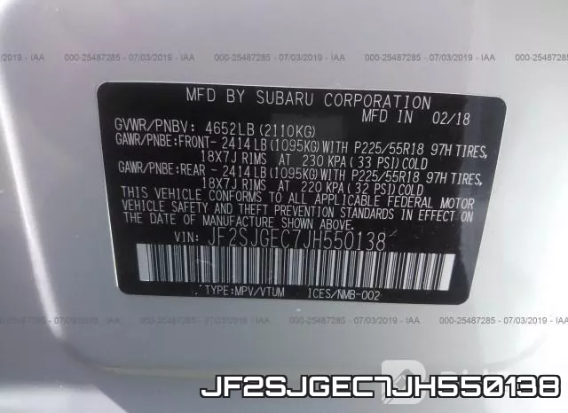 JF2SJGEC7JH550138 фото 10