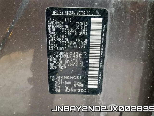 JN8AY2ND2JX002835 фото 2