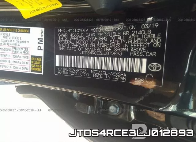 JTDS4RCE3LJ012893 фото 10