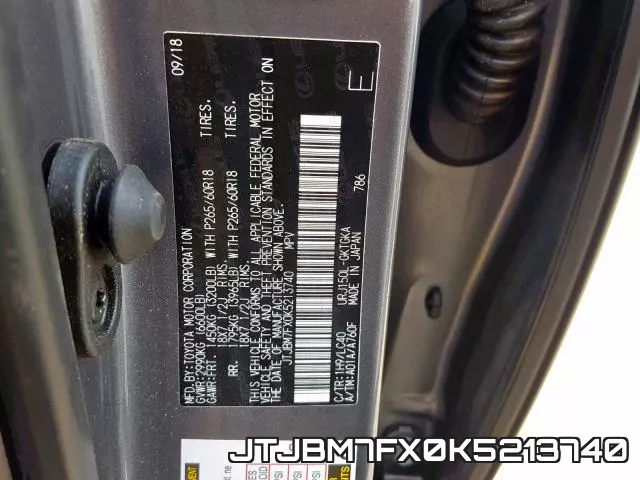 JTJBM7FX0K5213740 фото 2