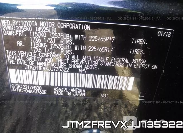 JTMZFREVXJJ735322 фото 10