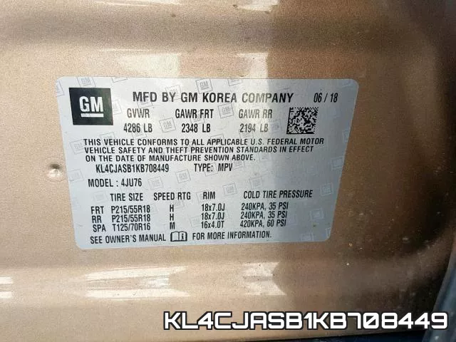KL4CJASB1KB708449 фото 2