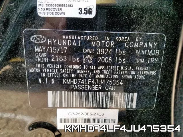 KMHD74LF4JU475354 фото 2