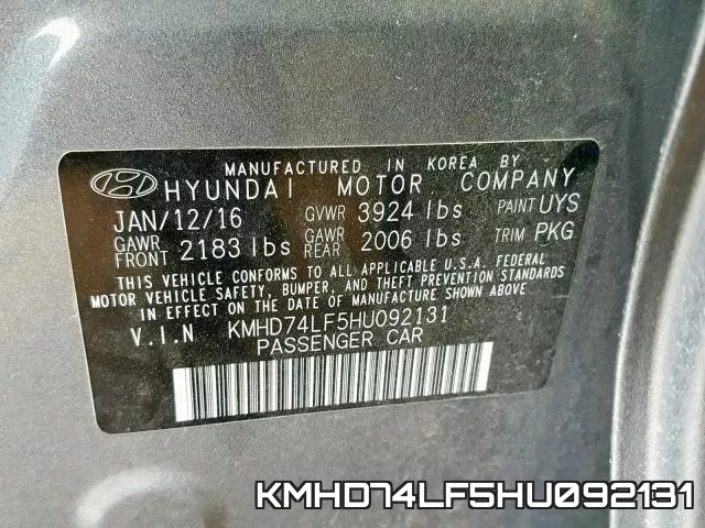 KMHD74LF5HU092131 фото 2