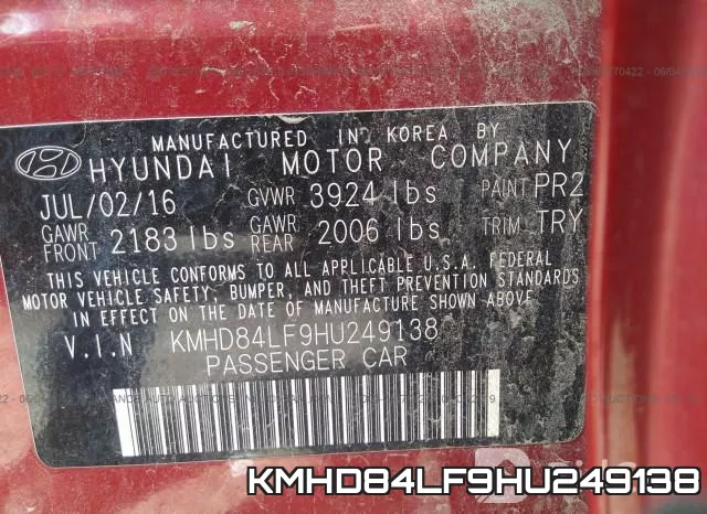 KMHD84LF9HU249138 фото 10
