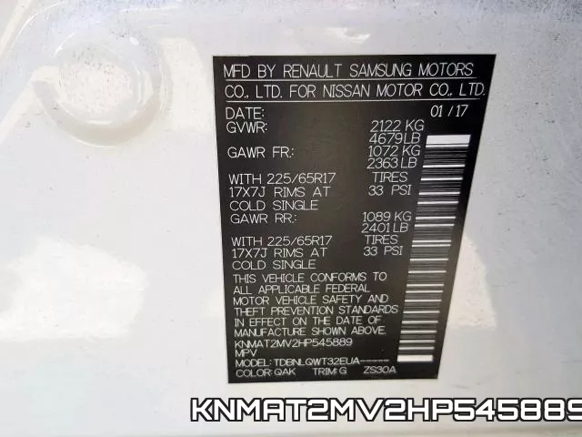 KNMAT2MV2HP545889 фото 2