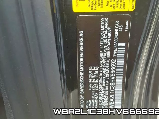 WBA2L1C38HV666692 фото 2