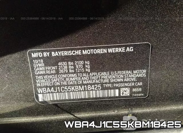 WBA4J1C55KBM18425 фото 10