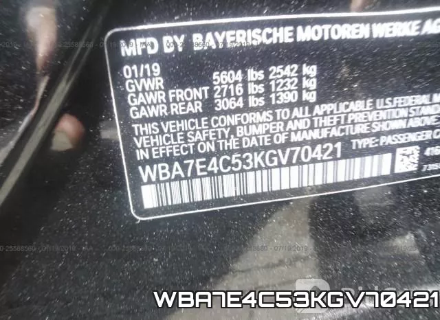 WBA7E4C53KGV70421 фото 10